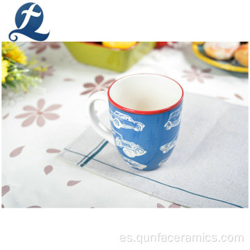 Taza de café de cerámica pintada colorida personalizada